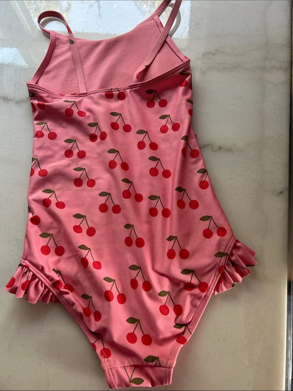 H&M Pink One-Piece Swimsuit with Red Cherry Print
